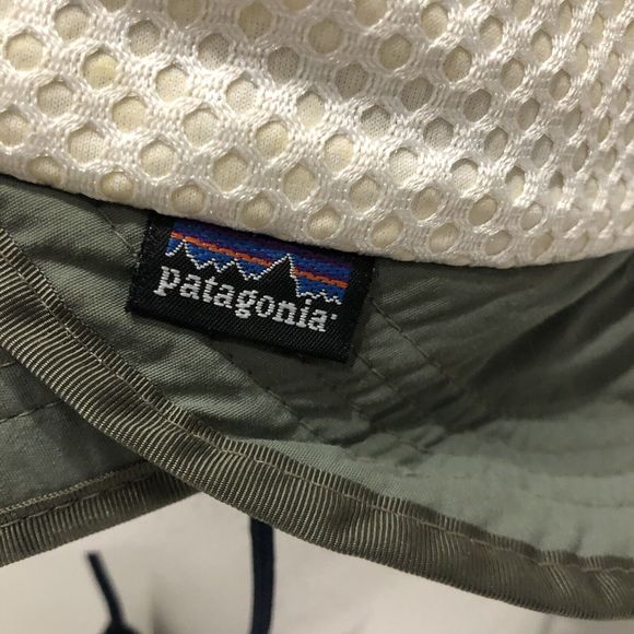 VTG Patagonia Mens Hat Cap White Bimini Fly Fishing Long Bill Hiking Outdoor USA - Picture 3 of 10